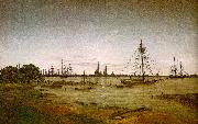 Caspar David Friedrich Port by Moonlight oil